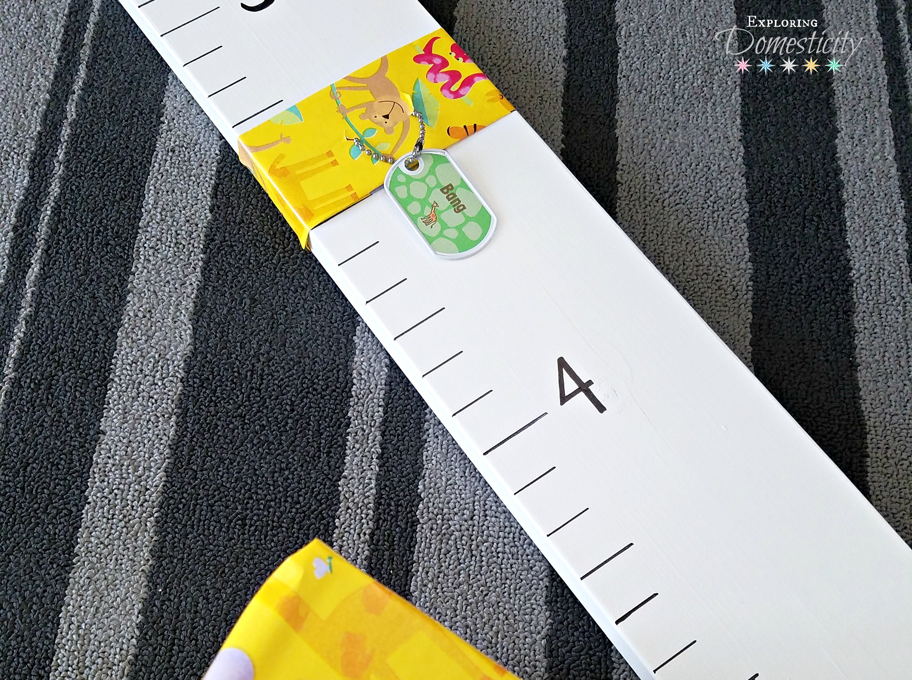 DIY Growth Chart - wrapping a measurement board