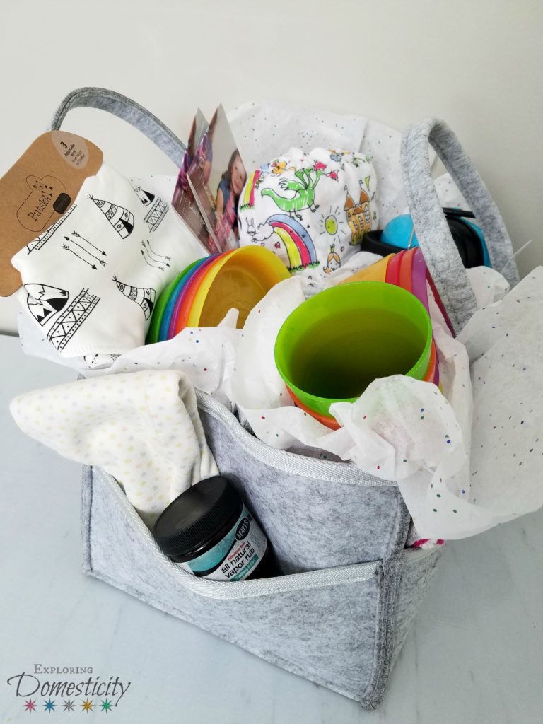 Baby Gift Ideas - Maty's natural vabor rub, Gerber burp cloths, bandana bib, IKEA kids dishes