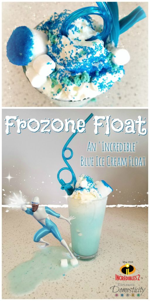 Frozone Float - An 'Incredible' Blue Ice Cream Float to celebrate Incredibles 2