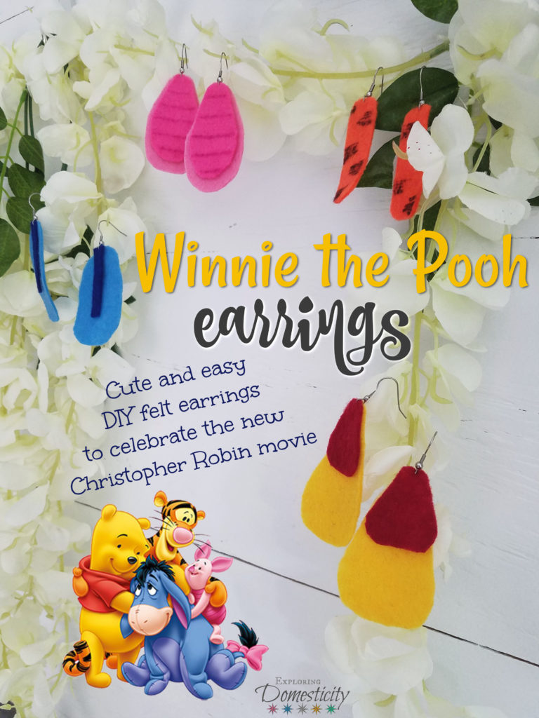 Winnie the Pooh Earrings - cute and easy DIY felt earrings