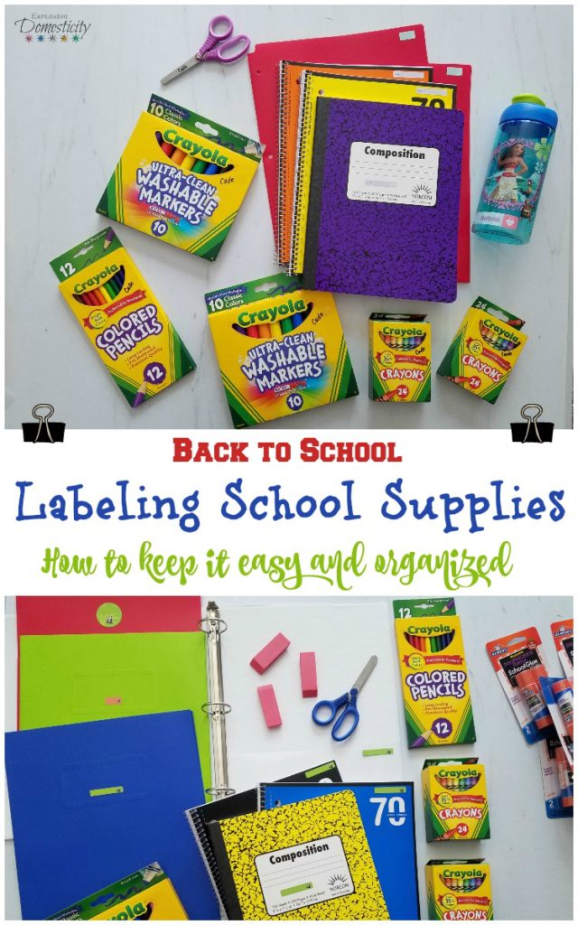 Labeling School Supplies - How to keep it easy and organized for back to school and all year