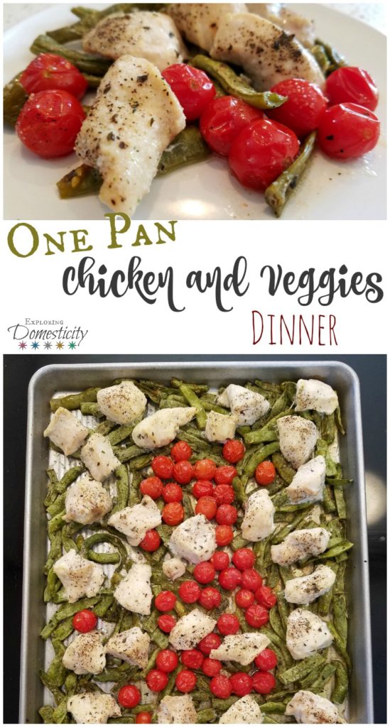 One Pan Chicken and Veggies Dinner - delicious and easy chicken and summer veggies sheet pan meal