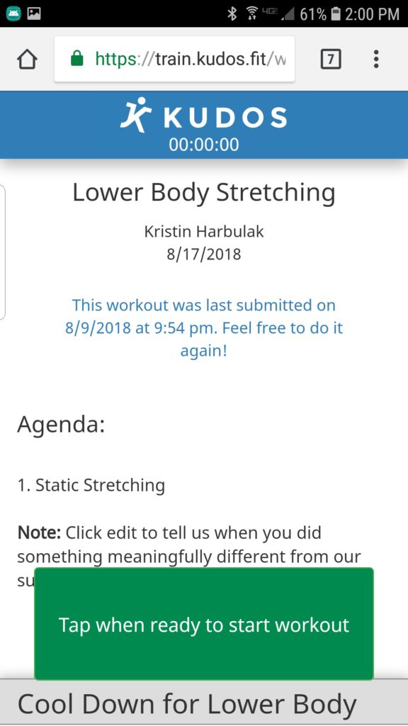 Kudos Lower Body Stretching Workout - quick fitness for busy moms