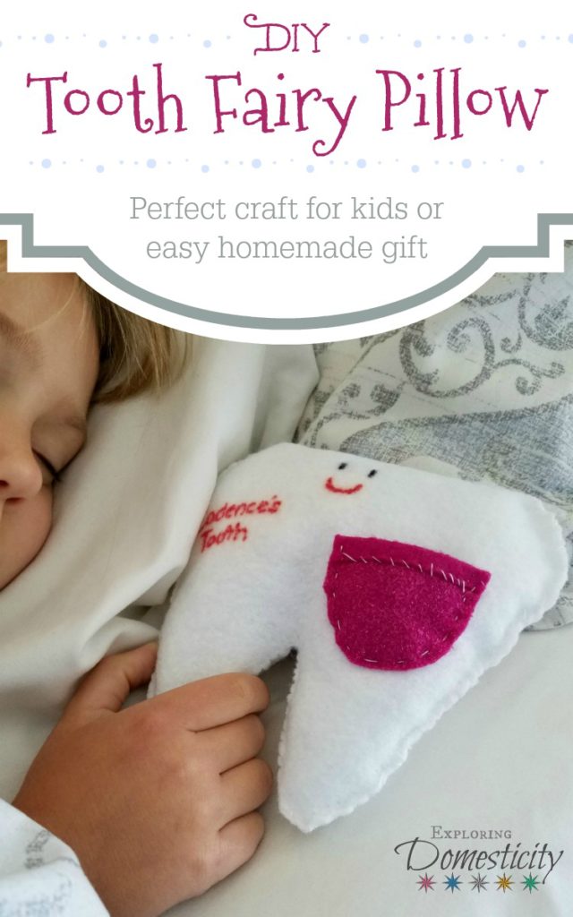 DIY Tooth Fairy Pillow - perfect craft for kids or easy homemade gift
