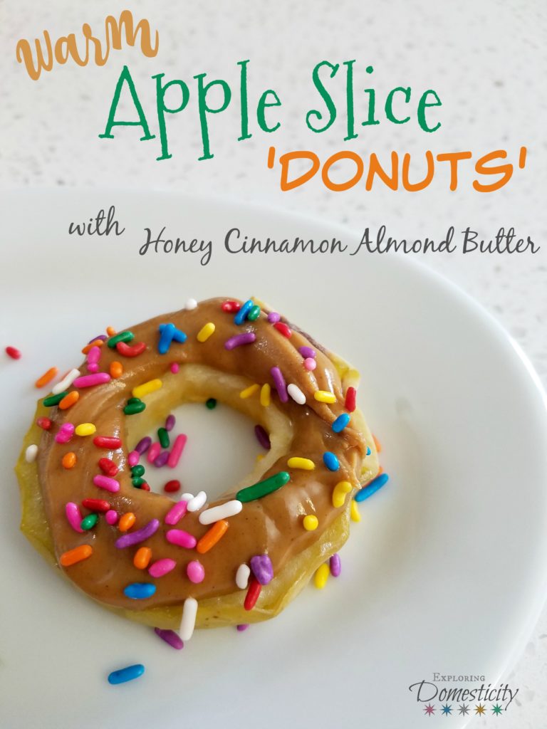 Warm Apple Slice Donuts with Honey Cinnamon Almond Butter