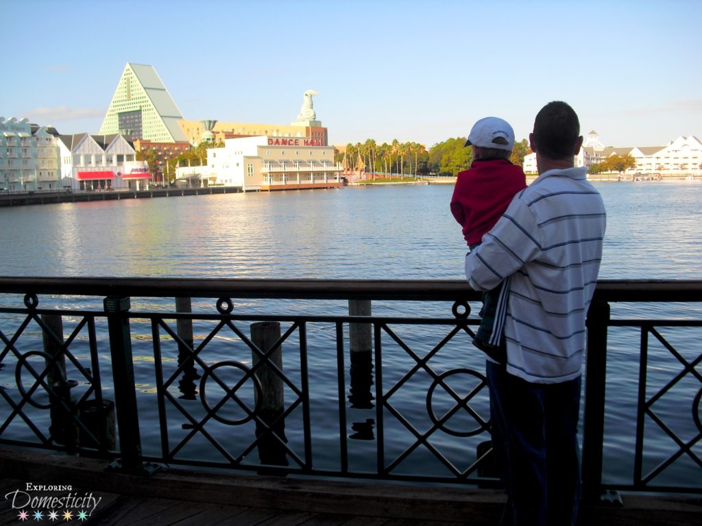 Disney with Grandparents - toddler and Grandpa at Disney's Boardwalk