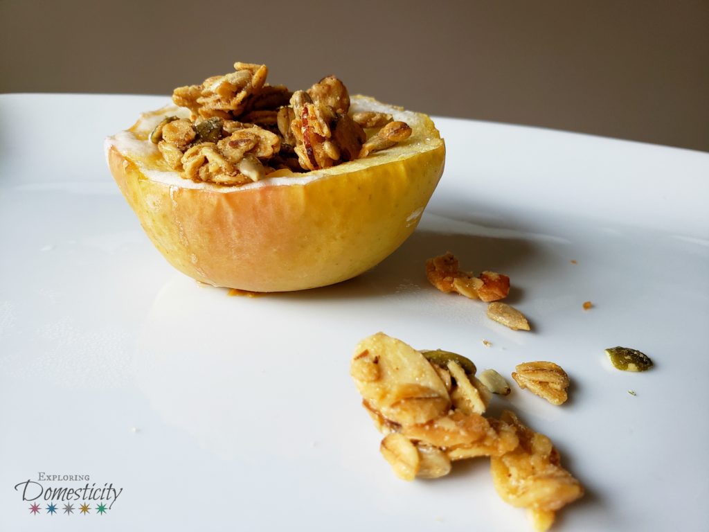Granola Snacks - Warm apple with maple, pecan, and coconut granola