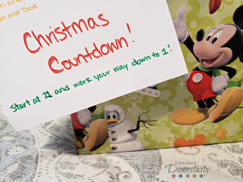 Surprise Disney Vacation - countdown of little gifts to get to the big surprise