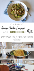 One Pot Asiago Chicken Sausage and Broccoli Pasta - go-to weeknight meal