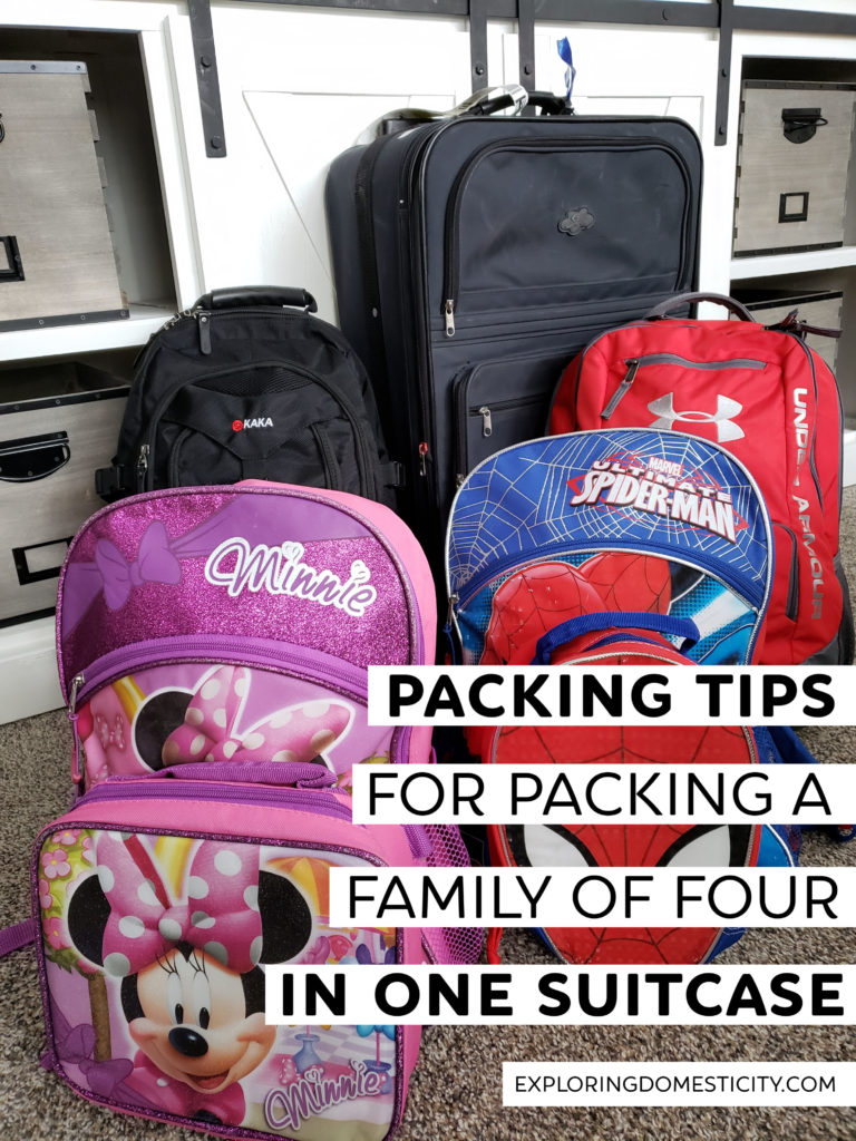 Snart Bandit taske Packing Tips for packing a family in one suitcase ⋆ Exploring Domesticity