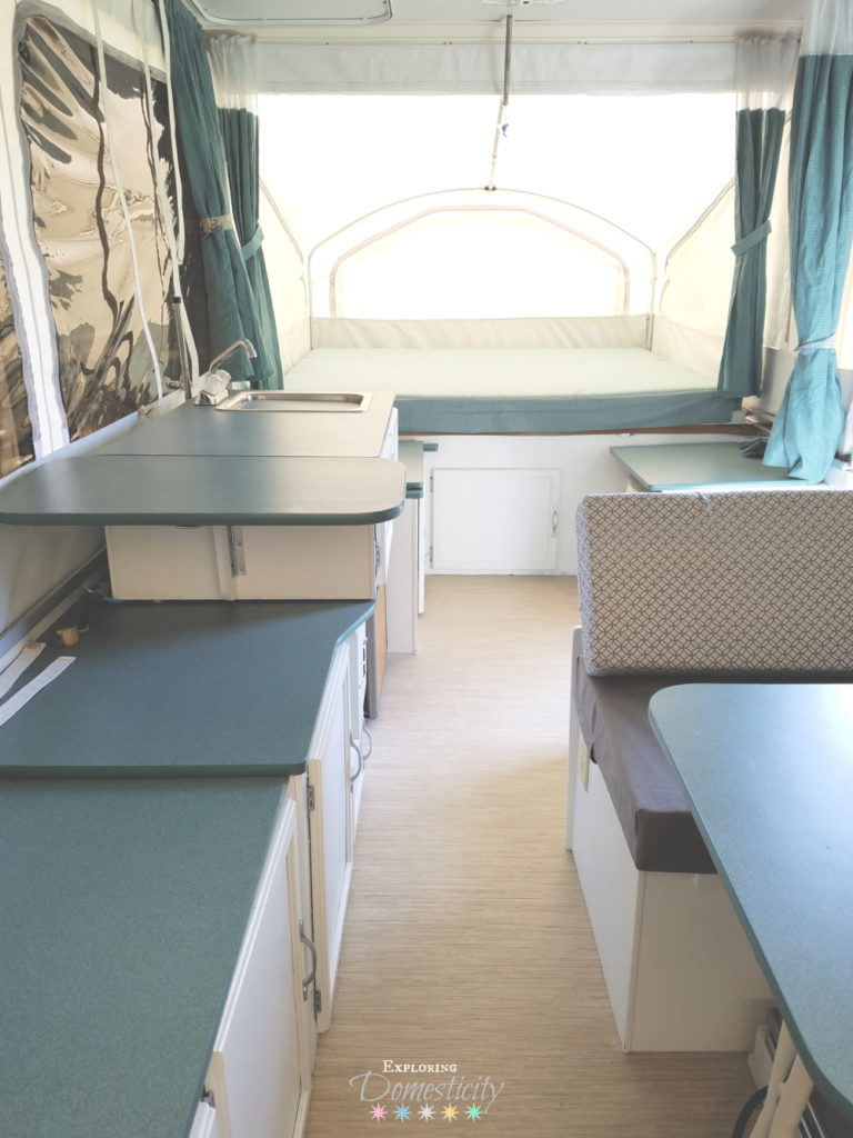 Pop Up Camper Remodel Before and After - clean and easy camper makeover