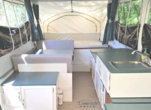 pop up camper remodel before and after