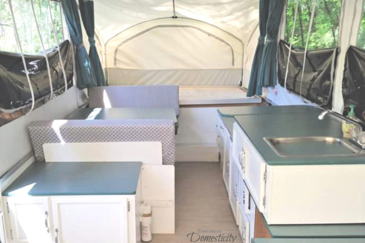 pop up camper remodel before and after