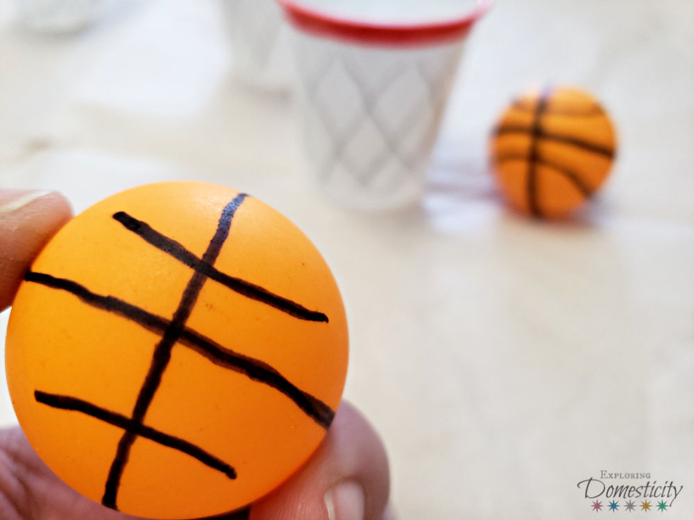 Basketball Cup and Ball Craft - drawing the basketball