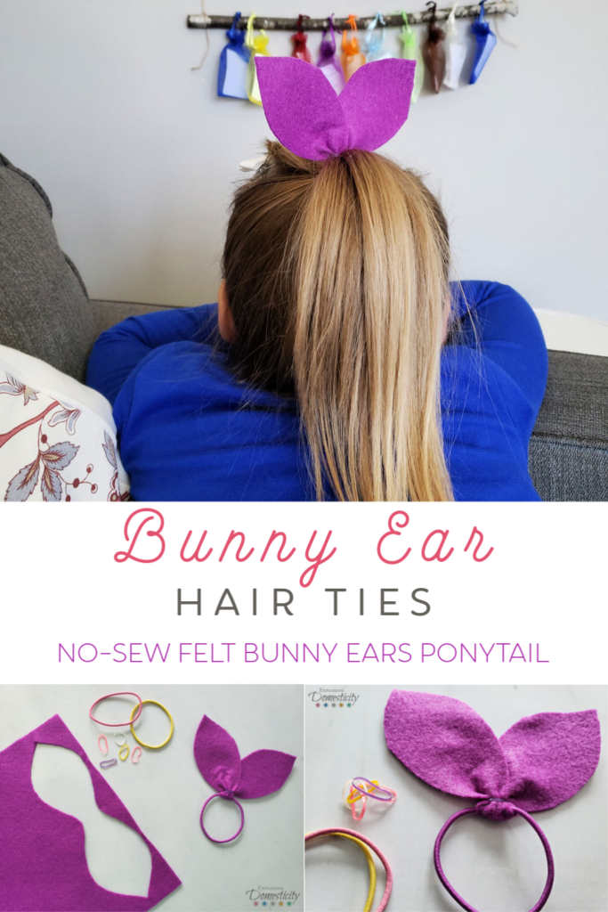 Bunny Ear Hair Ties - no sew and so easy for Easter or anytime!
