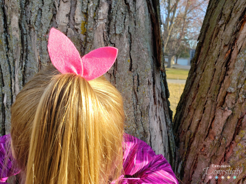 Bunny Ear Ponytail Holder - No Sew Felt DIY ears for Easter