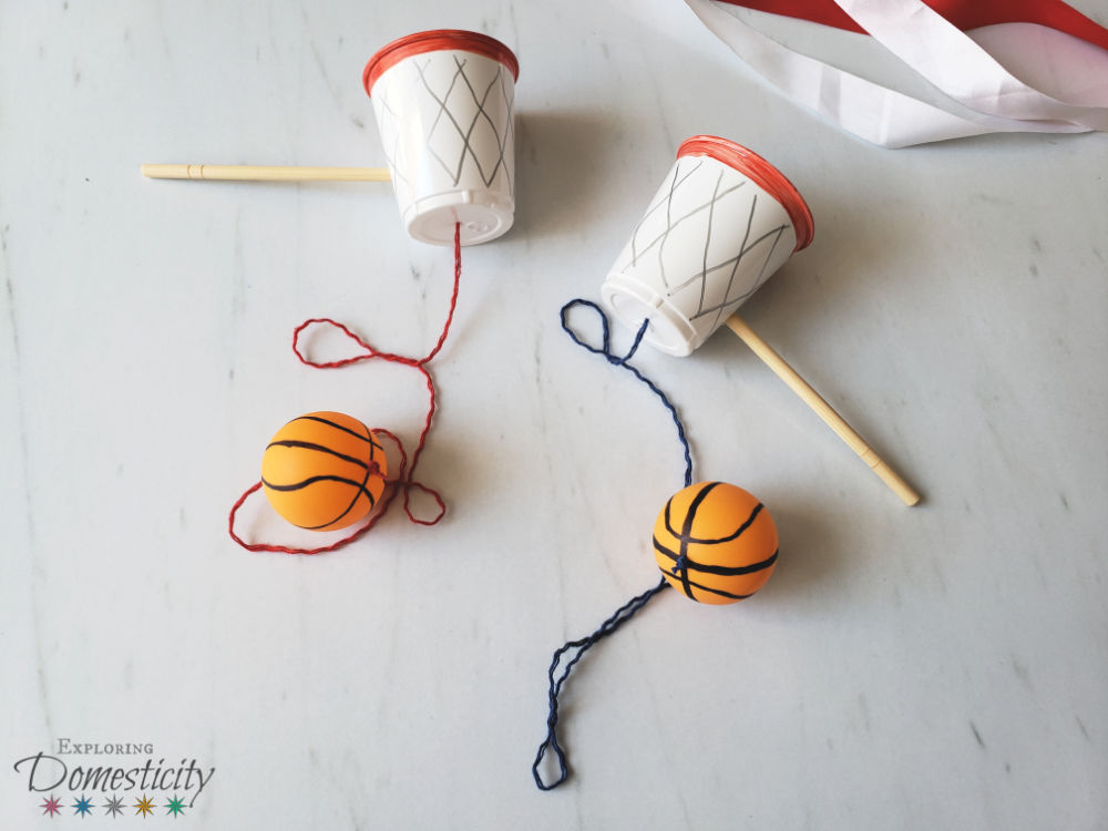Easy Basketball Craft - Cup and Ball Game