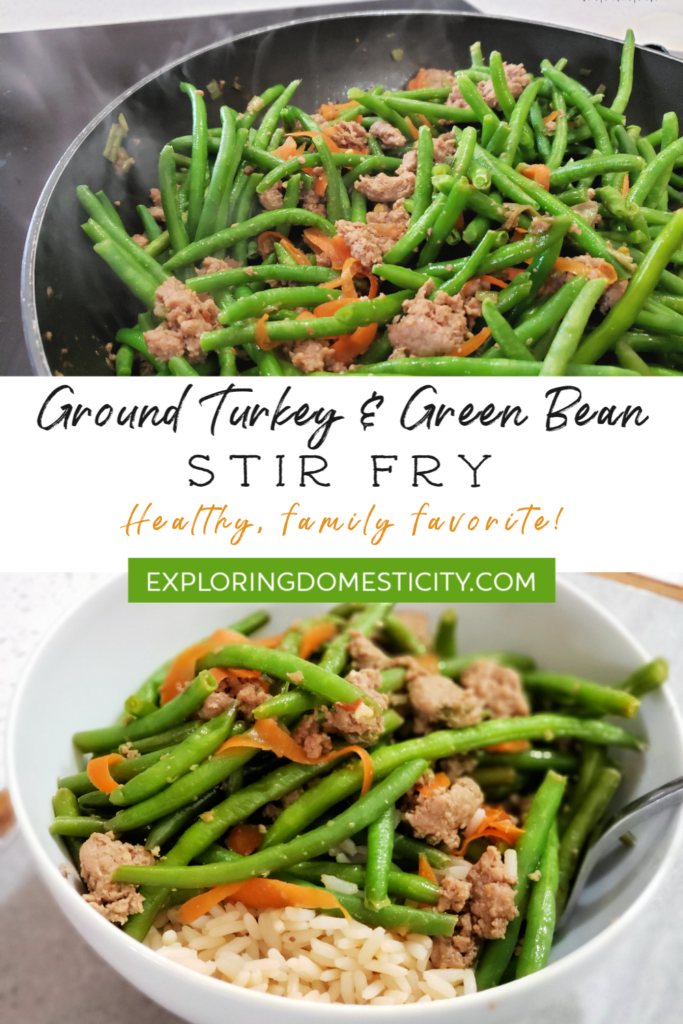 Ground Turkey and Green Beans Stir Fry - healthy, family friendly, and perfect for meal prep!