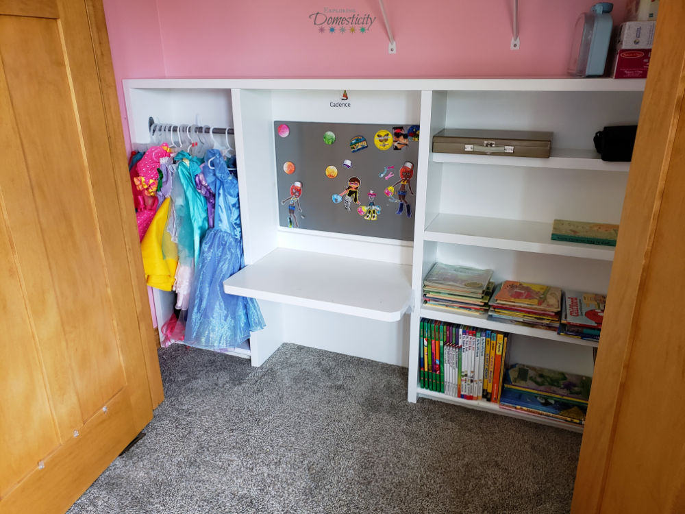 desk with toy storage