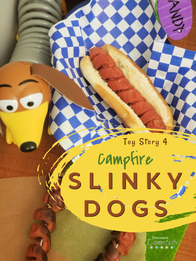 Slinky Dog toy and campfire slinky dogs - hot dogs