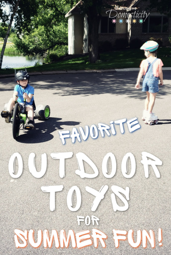 kids on roller skates and green machine - Favorite Outdoor Toys for Summer Fun!