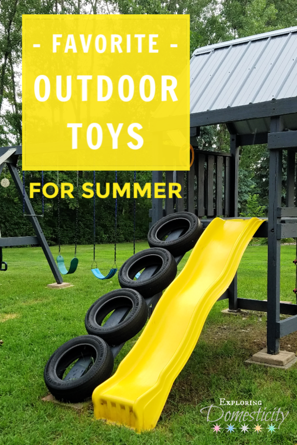 Swing Set with slide and tire ladder - Favorite Outdoor Toys for Summer