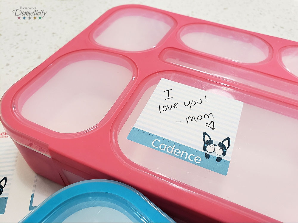 washable lunchbox notes with puppy