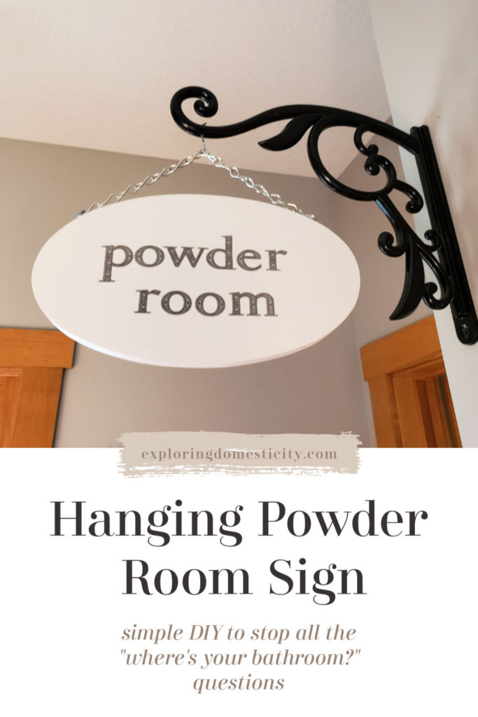 DIY Hanging Powder Room Sign