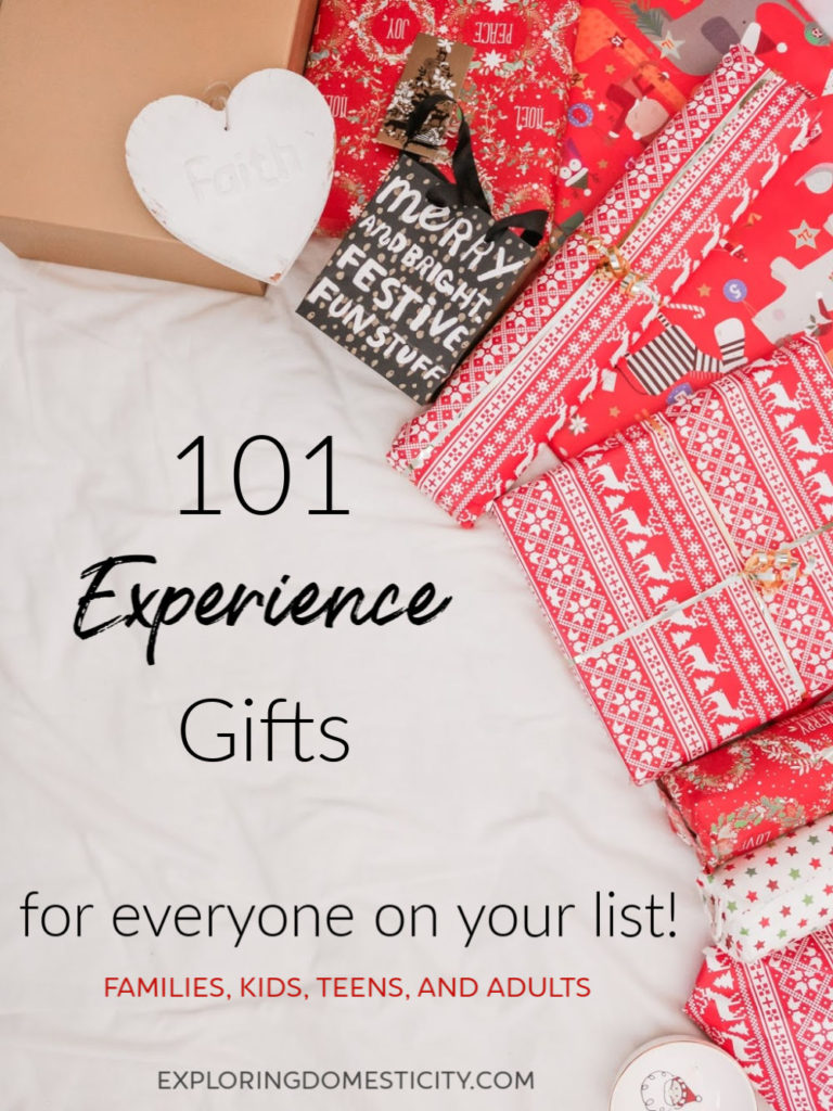 101 Experience Gifts for everyone on your list!