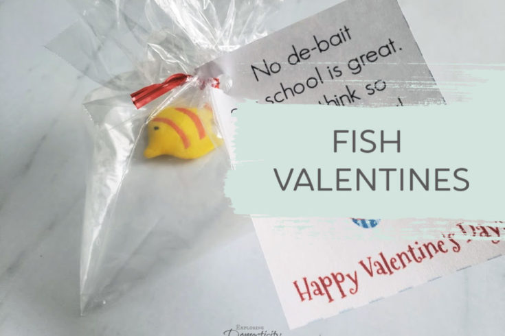 Fish Valentine with fish bag and printable cards feature
