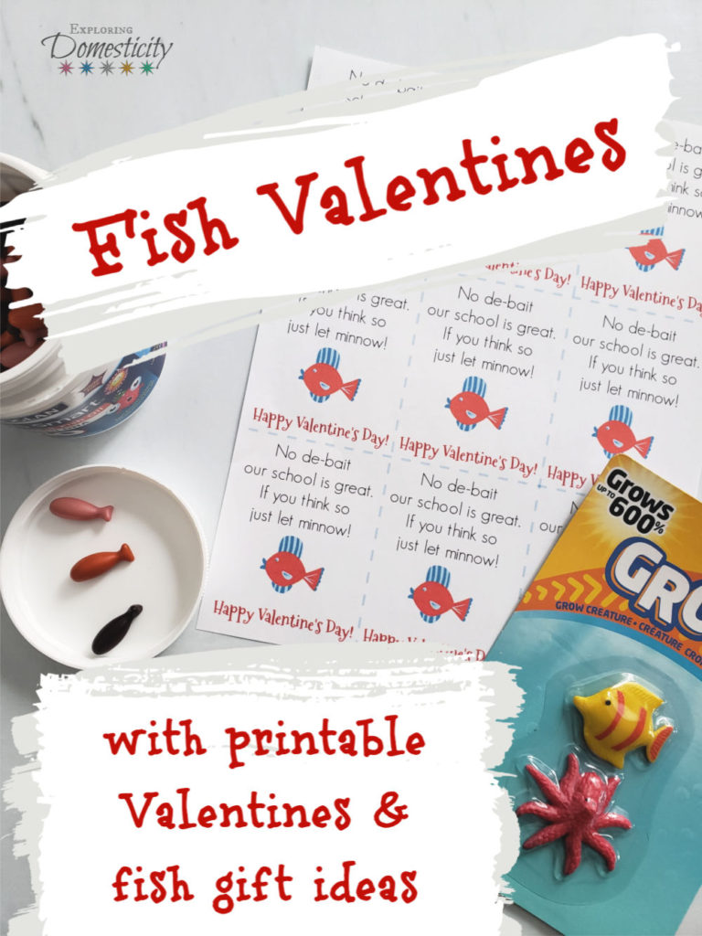 Fish Valentines Printable Valentine Card Valentine's Day Printable Cards  Printable School Party Class Printable Valentines Kids Printable 