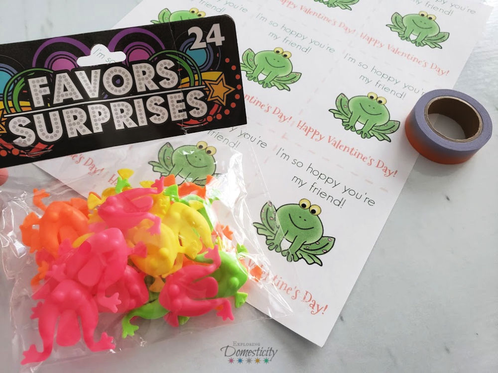 Frog Valentine Supplies - free Valentines, hopping frogs, and washi tape