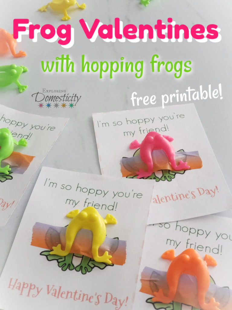 Frog Valentines with hopping frogs (free printable!)