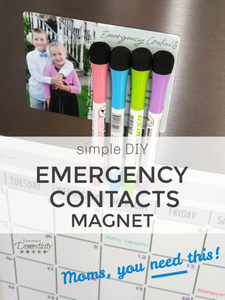 Emergency Contacts Magnet - Moms, you need this!