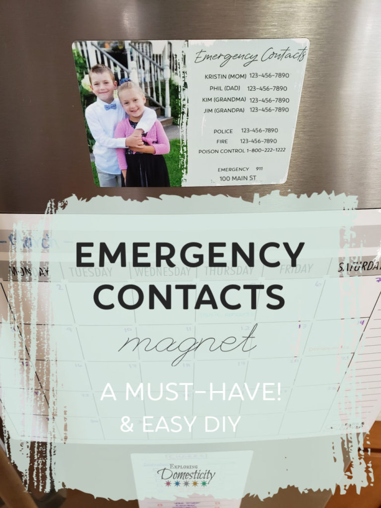 Emergency Contacts Magnet - a must-have and easy DIY