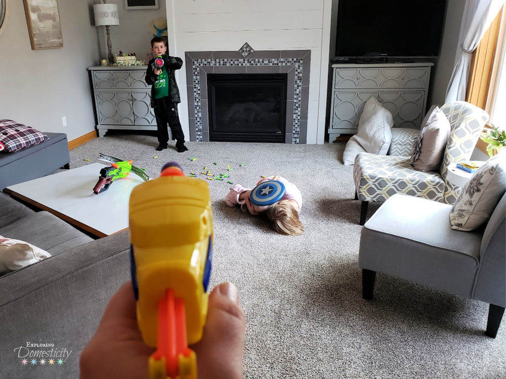 Nerf Gun fight to stay active as a family