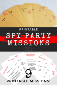 Spy Party Missions - 9 printable missions