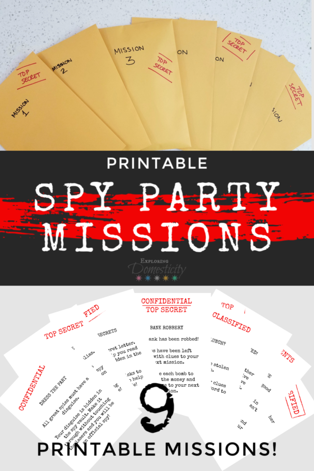 Spy Missions 9 Printable Missions ⋆ Exploring Domesticity