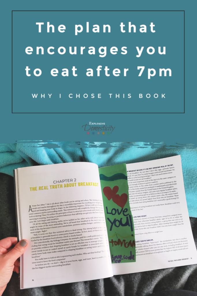 The plan that encourages eating after 7pm - why I chose this book
