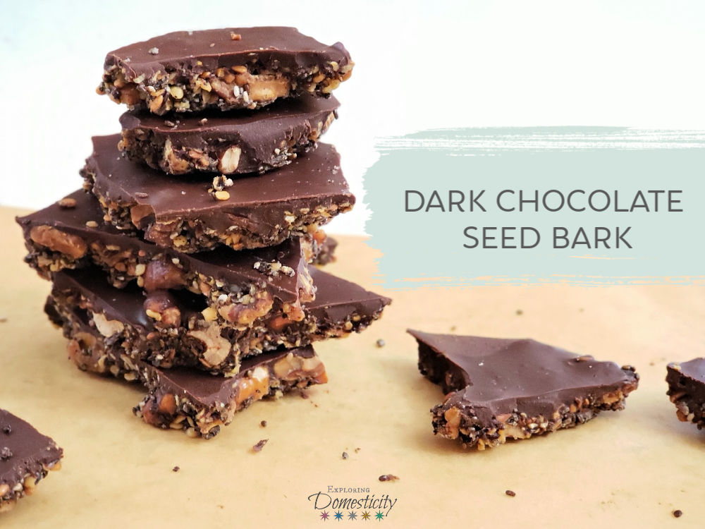 Dark Chocolate Seed Bark Bars feature