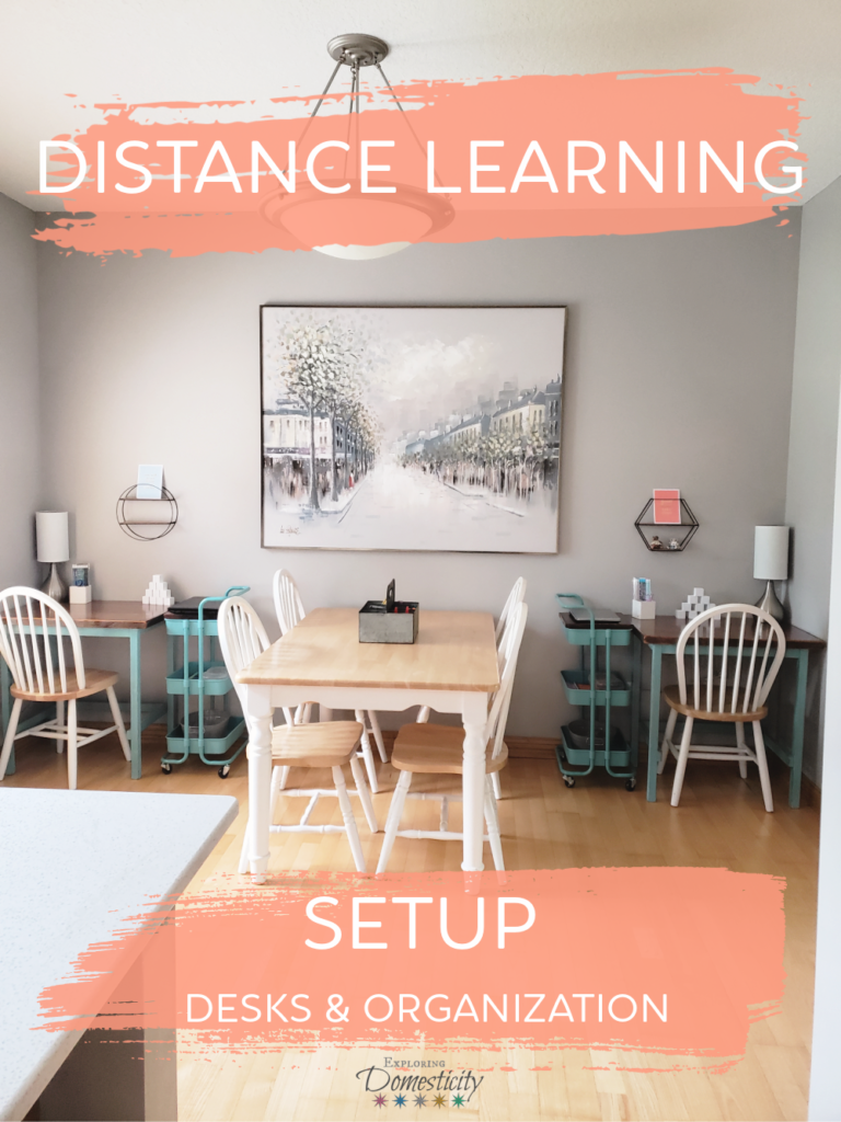 Distance Learning Setup Desks and organization
