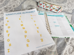 Balloon Gratitude Alphabet Tracker