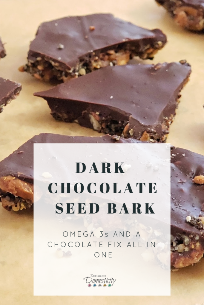 Dark Chocolate Seed Bark - omega 3s and a chocolate fix
