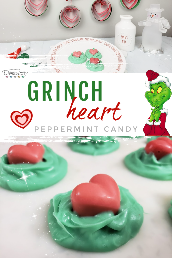 Grinch heart peppermint Christmas candy