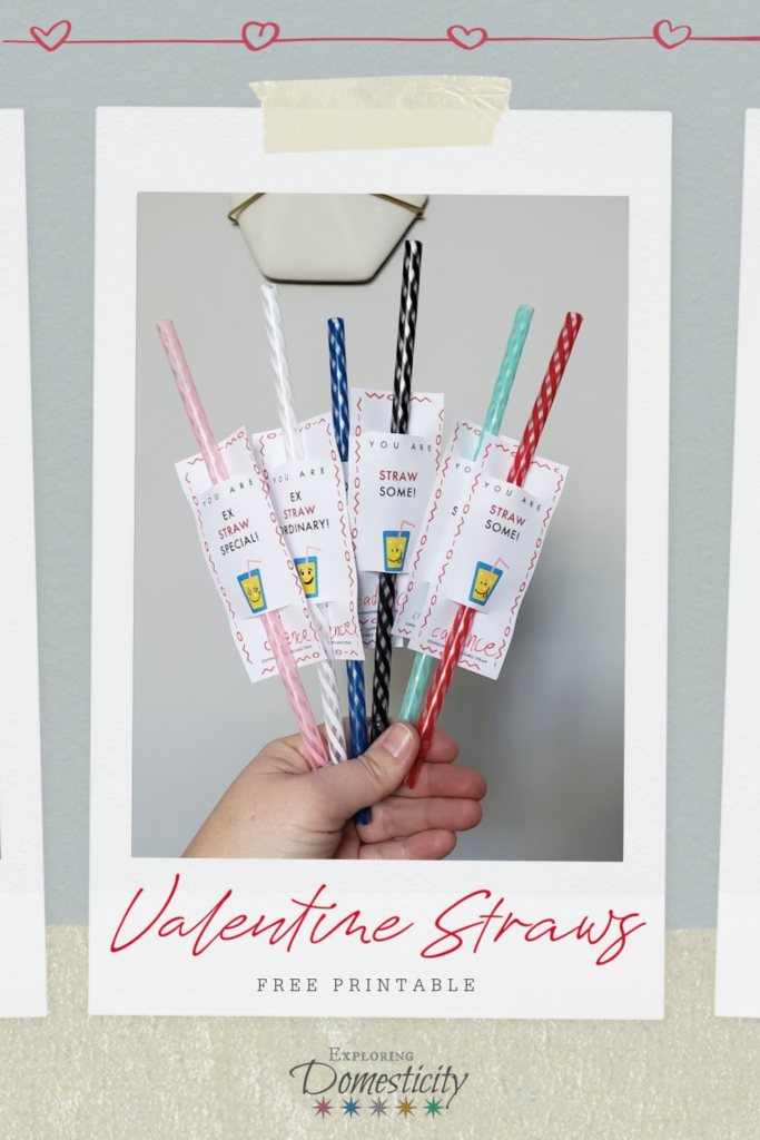 Valentine Straws Class Gift and free printable