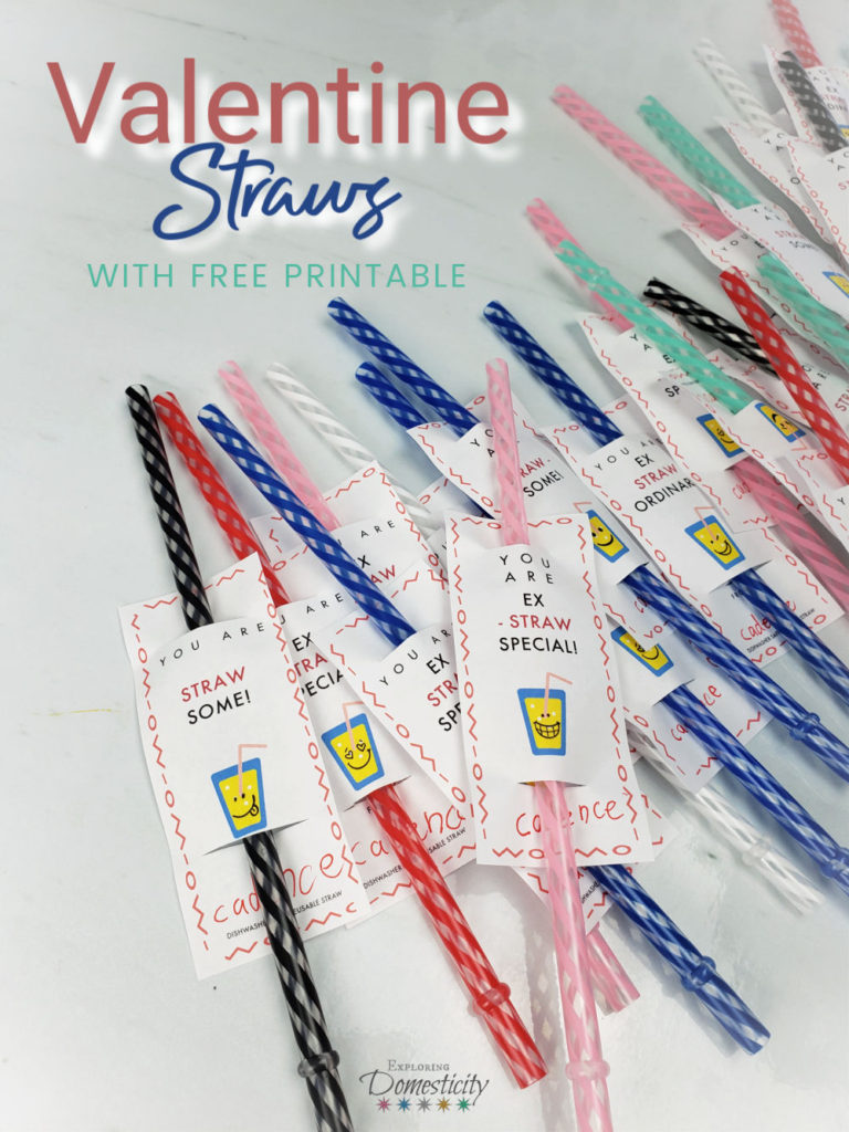 Valentine Straws with free printable
