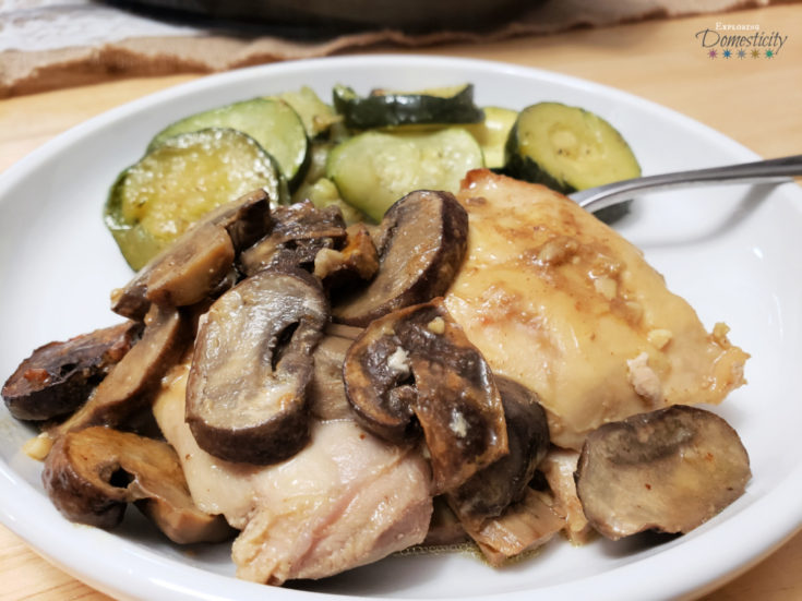 Chicken and Mustard Casserole with roasted zucchini